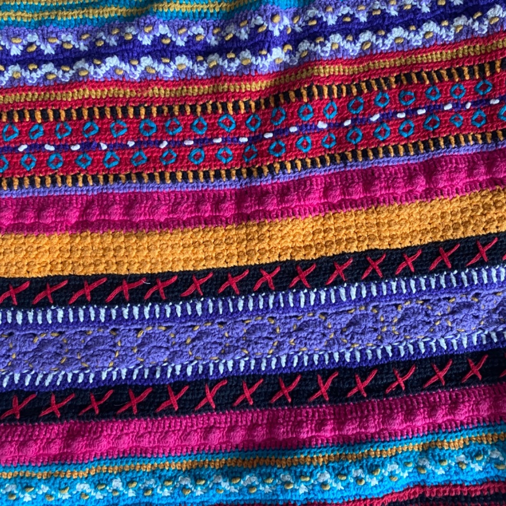 Casual Corner Vintage Rainbow Chunky Knit Button Down Sweater size medium - Picture 5 of 5